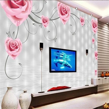 beibehang 3d стереоскопический зеленый бамбук Европа ТВ фон обои гостиная спальня фрески с цветком 3D обои