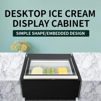 Настольный шкаф для мороженого с 3 лотками Настольный морозильник для мороженого с прямым охлаждением Маленький шкаф для мороженого