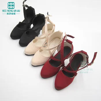 Аксессуары для куклы BJD обувь подходит для куклы 58-62 см 1/3 BJD модные туфли на высоком каблуке с острым носком красного, белого, черного цветов