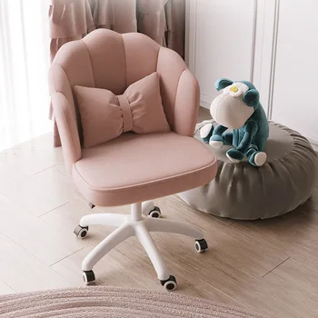 Удлинитель для девочек, офисное кресло на колесиках, Розовые Пушистые кресла-качалки, поворотные, для кабинета, Удобные, Cadeira De Escritorio, Украшение для дома