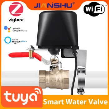 Jianshu Tuya Zigbee Ирригационный Умный Водяной клапан с подключением Wi-Fi, электромагнитный клапан, Газовая автоматическая система полива, Работа С Alexa