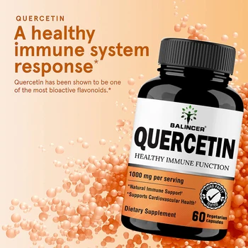 Добавка с кверцетином - способствует нормальной дыхательной функции, помогает повысить иммунитет и уровень энергии, а также замедляет старение