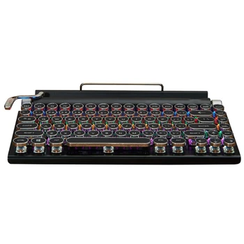 Игровая светодиодная беспроводная клавиатура с излучающим символом, Механическая клавиатура с радужной подсветкой, Водонепроницаемая Клавиатура в стиле панк, 83 клавиши 