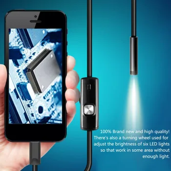 Горячая продажа USB-кабель, Мини-камера для жесткого осмотра, Змеиная трубка, Водонепроницаемый эндоскоп-бороскоп с 6 светодиодами для телефона Android
