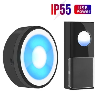 Домашний USB-433 МГц Беспроводной Интеллектуальный Дверной Звонок Smart IP55 Водонепроницаемый Wifi Музыкальный Дверной Звонок Briant Lighting