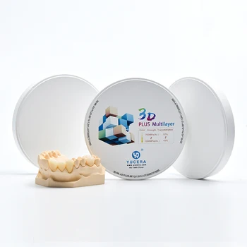 Yucera 6 слоев 3D Плюс Многослойный системный блок 18 мм CAM, Многослойный диск из 57% керамики для зуботехнической лаборатории
