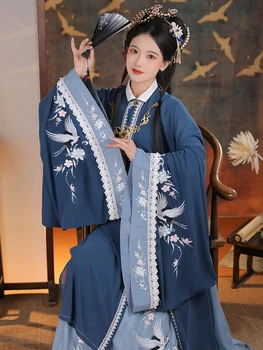 2022 изысканная тяжелая вышивка династии мин ханьфу осеннее новое китайское платье ханьфу винтажная классическая одежда одежда для народных танцев