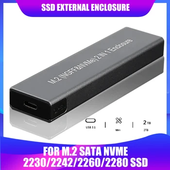 USB Type C SSD Внешний корпус Чехол для диска Коробка Внешний Жесткий диск для ПК M.2 NGFF NVME SATA M/B Key Чехол для жесткого диска