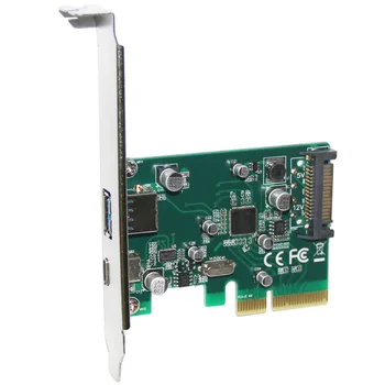 2 порта USB 3.1 Type-A + Type-C PCI express Card PCIe низкопрофильный кронштейн pci-e 4x для адаптера usb3.1 Type A & C 10 Гбит/с USB-C