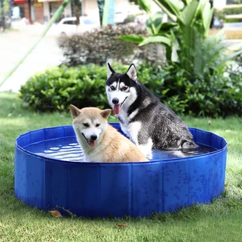 Доставка из США 120/80 см Складной бассейн для собак, ванна для купания домашних животных, ванна на открытом воздухе, ванна в помещении, складной бассейн для купания собак, кошек, детей