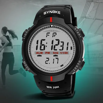 SYNOKE уличные спортивные часы мужские водонепроницаемые с большим циферблатом, походные мужские цифровые наручные часы с дисплеем недели, электронные часы