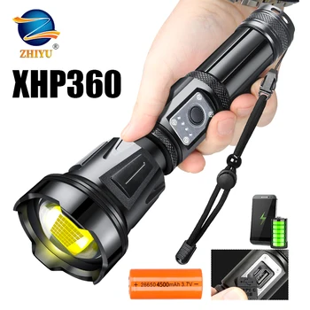 Супер Мощный светодиодный фонарик, перезаряжаемый через USB, 5 режимов, тактический фонарь, использование батареи 26650, фонарь для кемпинга, аварийный фонарь