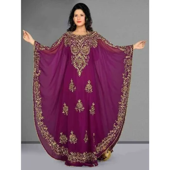 Фиолетовый кафтан из жоржета, кафтан Фарша Абая, Ислам Джалабия, европейские и американские модные тенденции