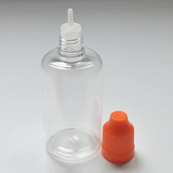 100 шт. Пустая прозрачная пластиковая бутылка-капельница объемом 50 мл с защитной от детей крышкой и длинным тонким наконечником Для жидкости E в ПЭТ-контейнере