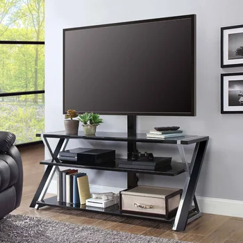 Подставка для телевизора Whalen Xavier 3 в 1, черные столики для телевизора в гостиной, подставка для телевизора, мебель для гостиной
